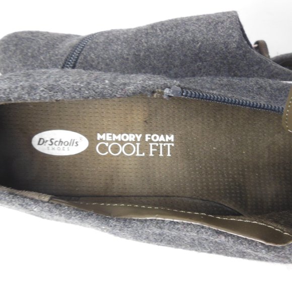 Dr. Scholl’s Repeat Zip Cool Fit Memory Foam Slide 7.5 women's Grey fabric upper - Picture 7 of 10